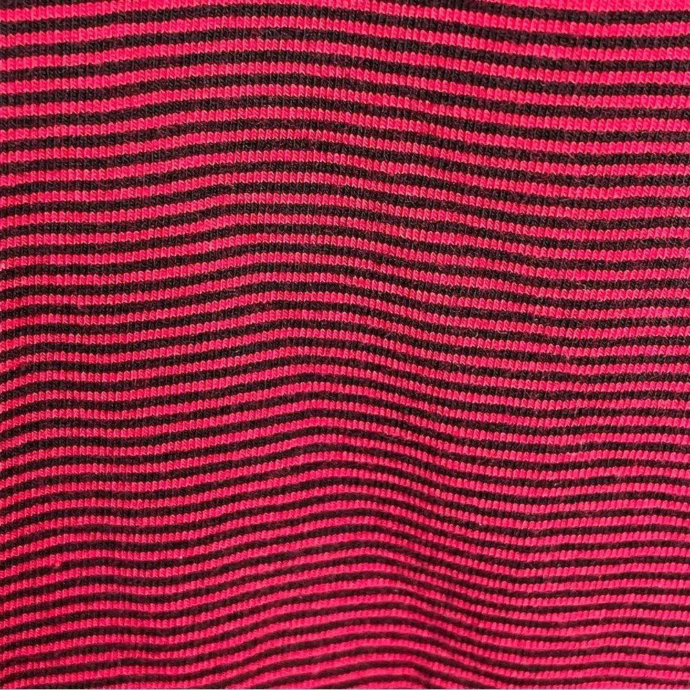 Free People Penelope Dramatic Puff Sleeve Stretch Knit Top in Red Combo Stripe L